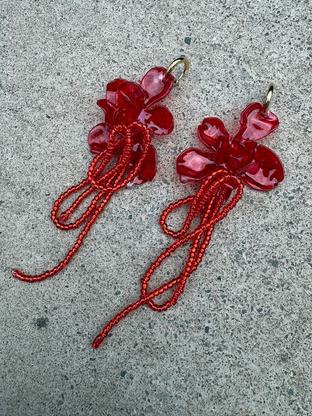 Pendientes Amaranto Rojo