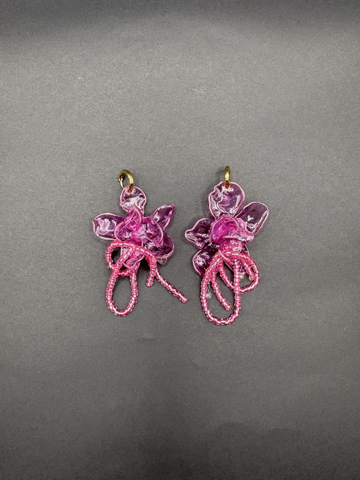 Pendientes Amaranto Rosa cortos