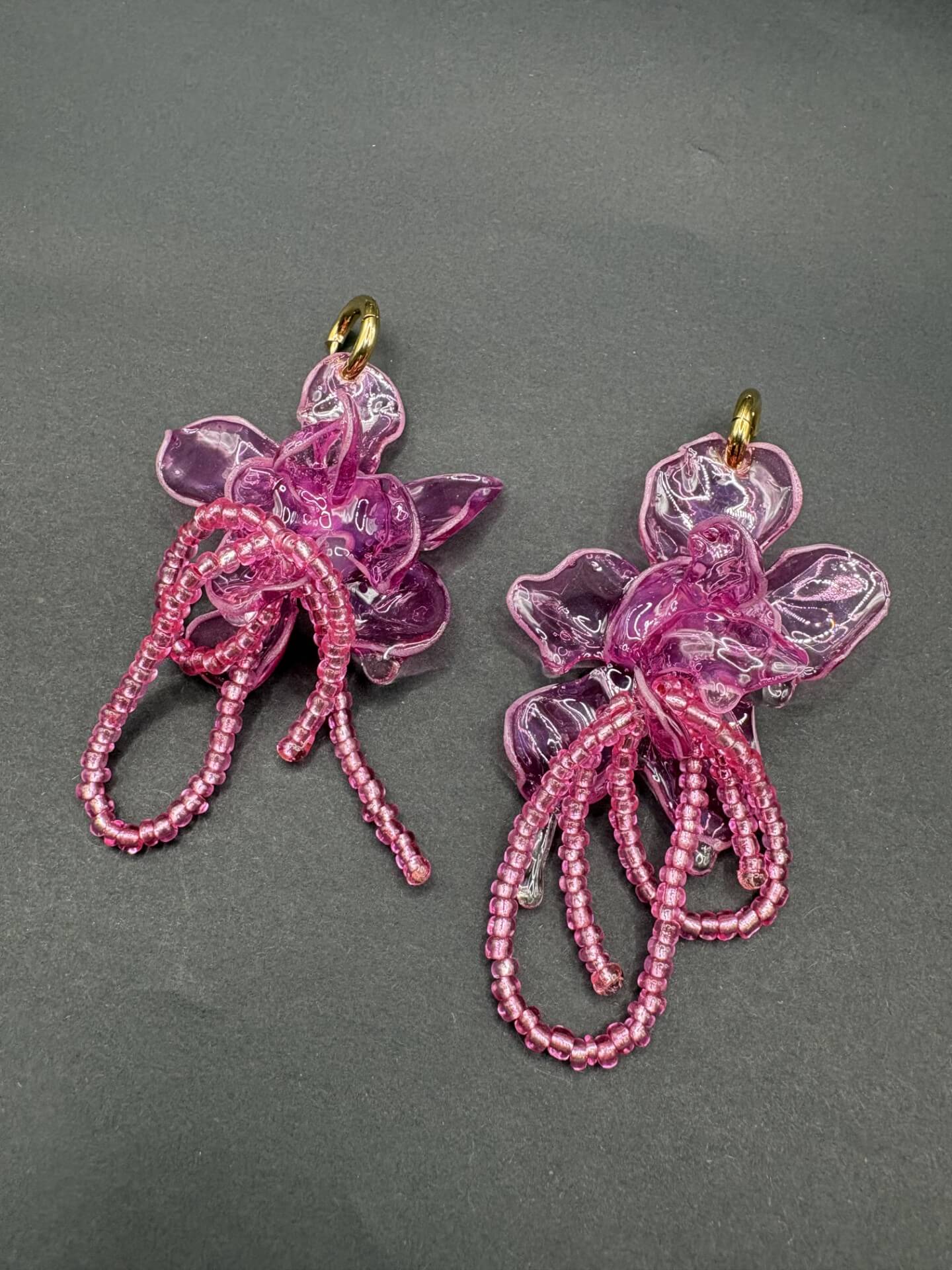 Pendientes Amaranto Rosa cortos