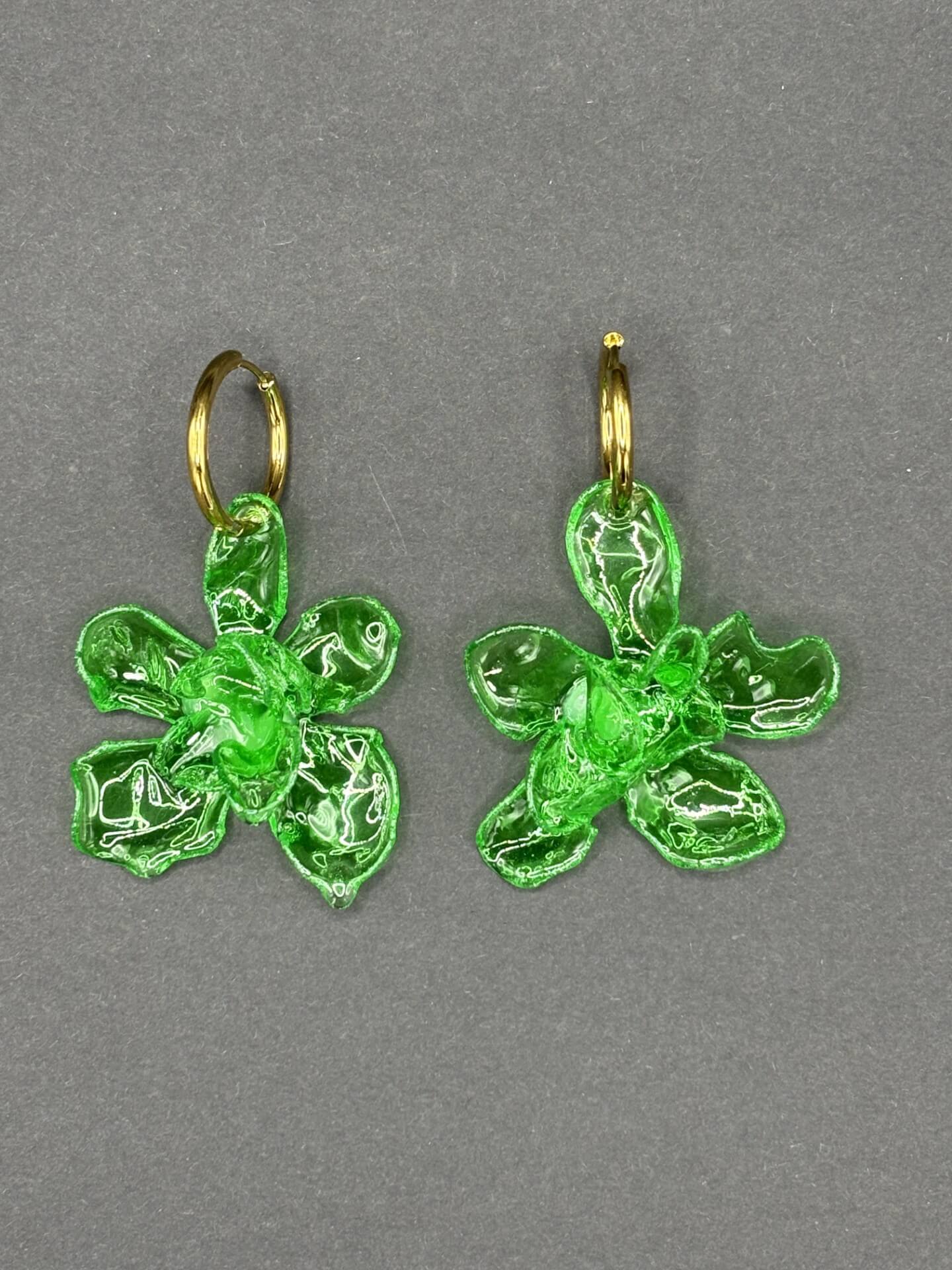 Pendientes Magnolia verde
