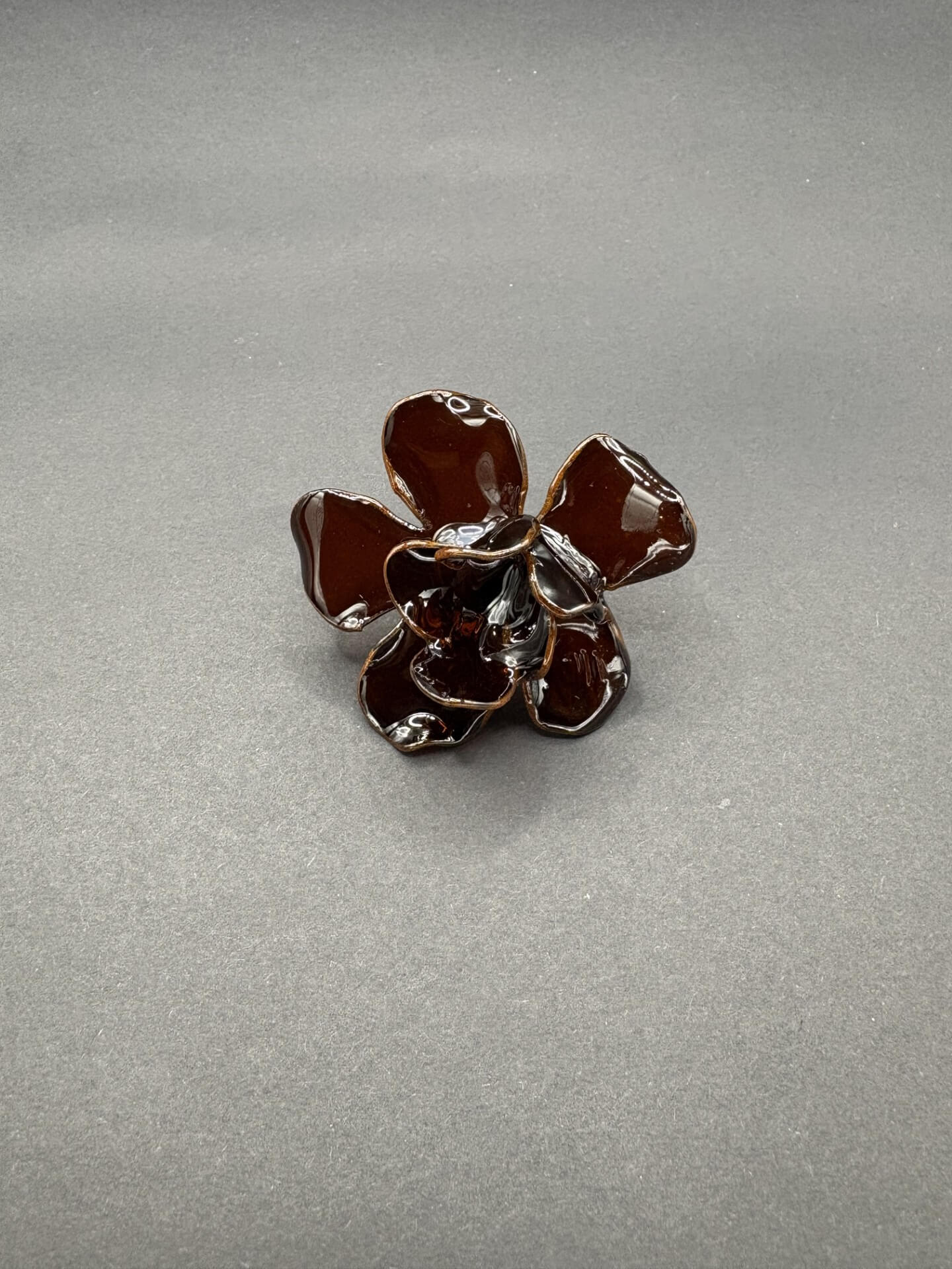 Anillo Magnolia Marrón Transparente