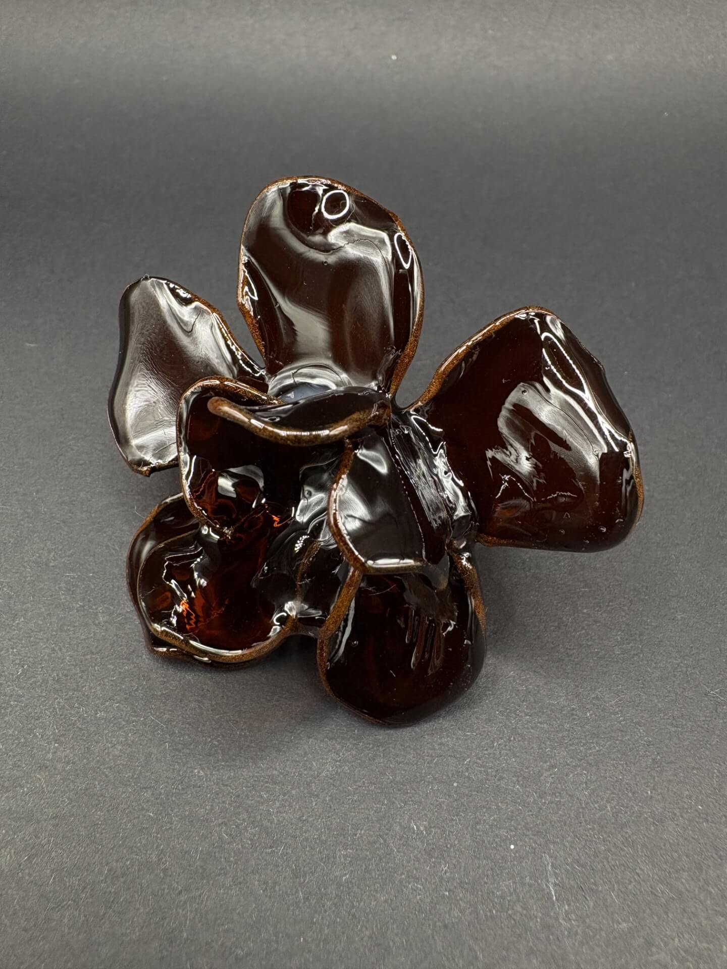 Anillo Magnolia Marrón Transparente