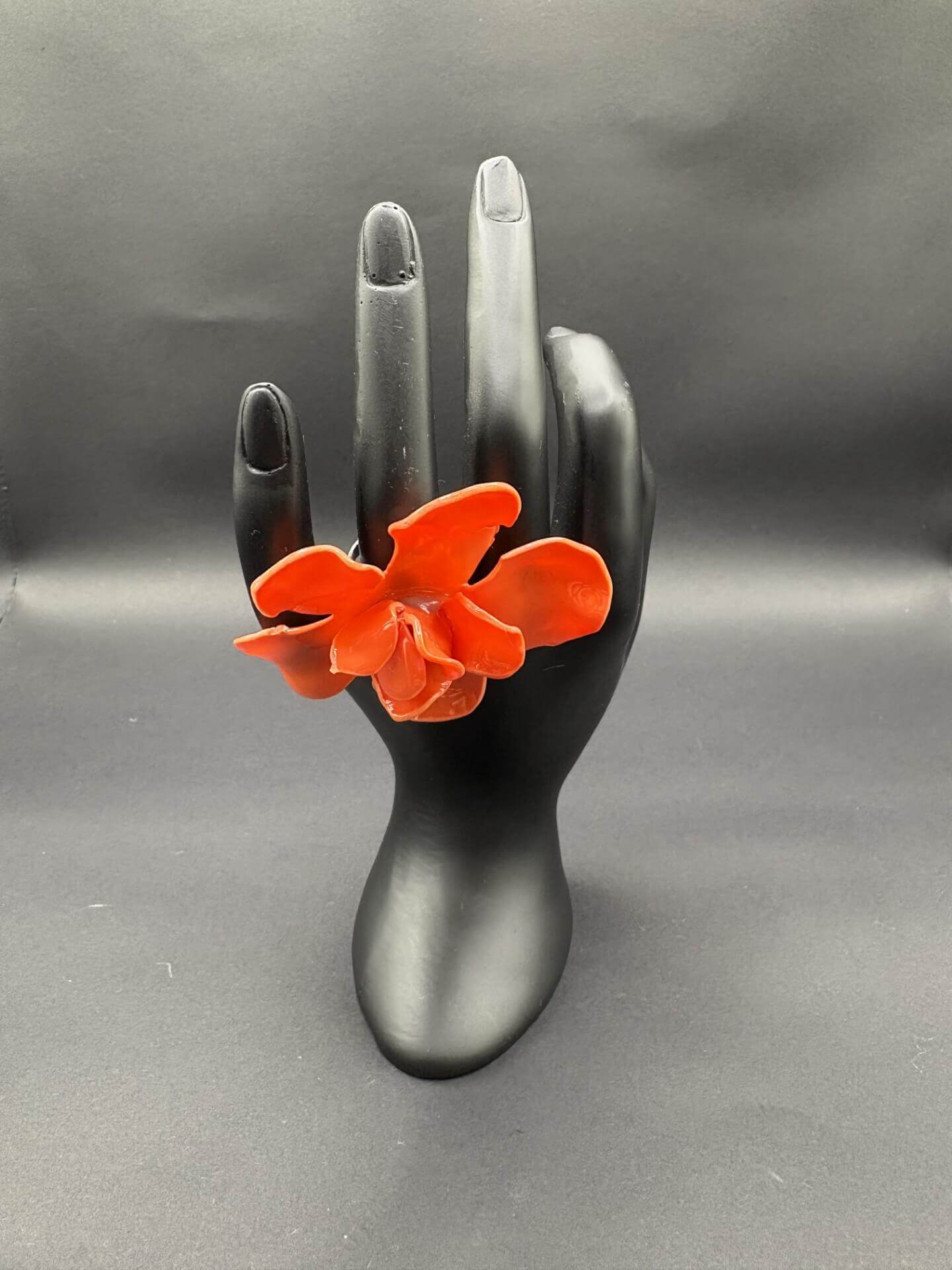 Anillo Magnolia Naranja Opaco